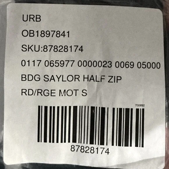 Urban Outfitters BDG Saylor Half Zip Striped Rugby Sweatshirt Crm/Pink/Bl SP NWT - Picture 6 of 6